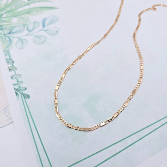 Rose Gold Figaro Chain Necklace with High Polish Finish - 44cm, XPNL0054 - Picture 11 of 12